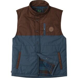 HippyTree Puffer Vest Hunter‎ Series Mens Large Brown Blue Full Zip Outdoor